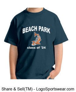 Youth Beach Park Class of '24 T-Shirt, Blue Design Zoom