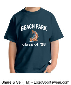 Youth Beach Park Class of '28 T-shirt, Blue Design Zoom