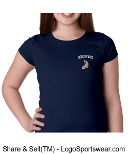 Girls Beach Park T-shirt, Navy Design Zoom