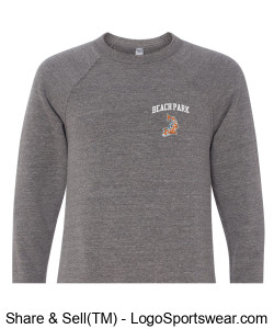 Adult Beach Park Fleece Sweatshirt, Grey Design Zoom
