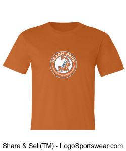 Adult Beach Park T-shirt, Orange Design Zoom