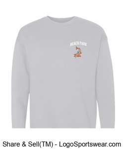 Adult Beach Park Sweatshirt, Light Grey Design Zoom